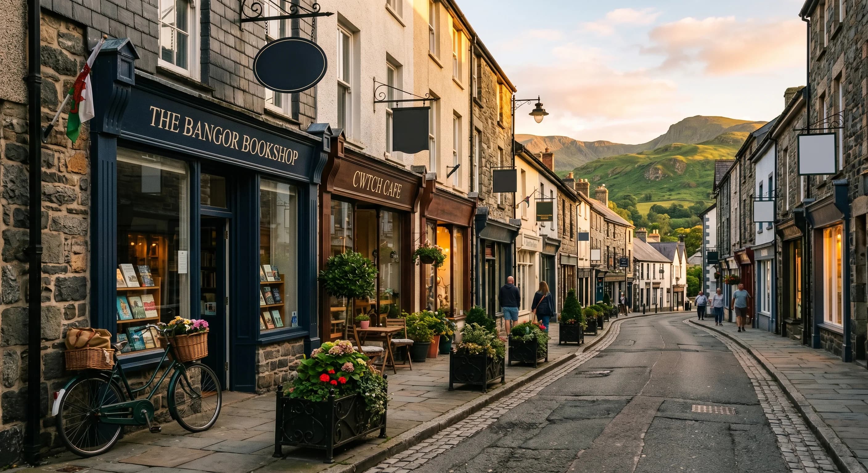 An independent Bangor high street in Gwynedd where nearby customers find local businesses through local SEO