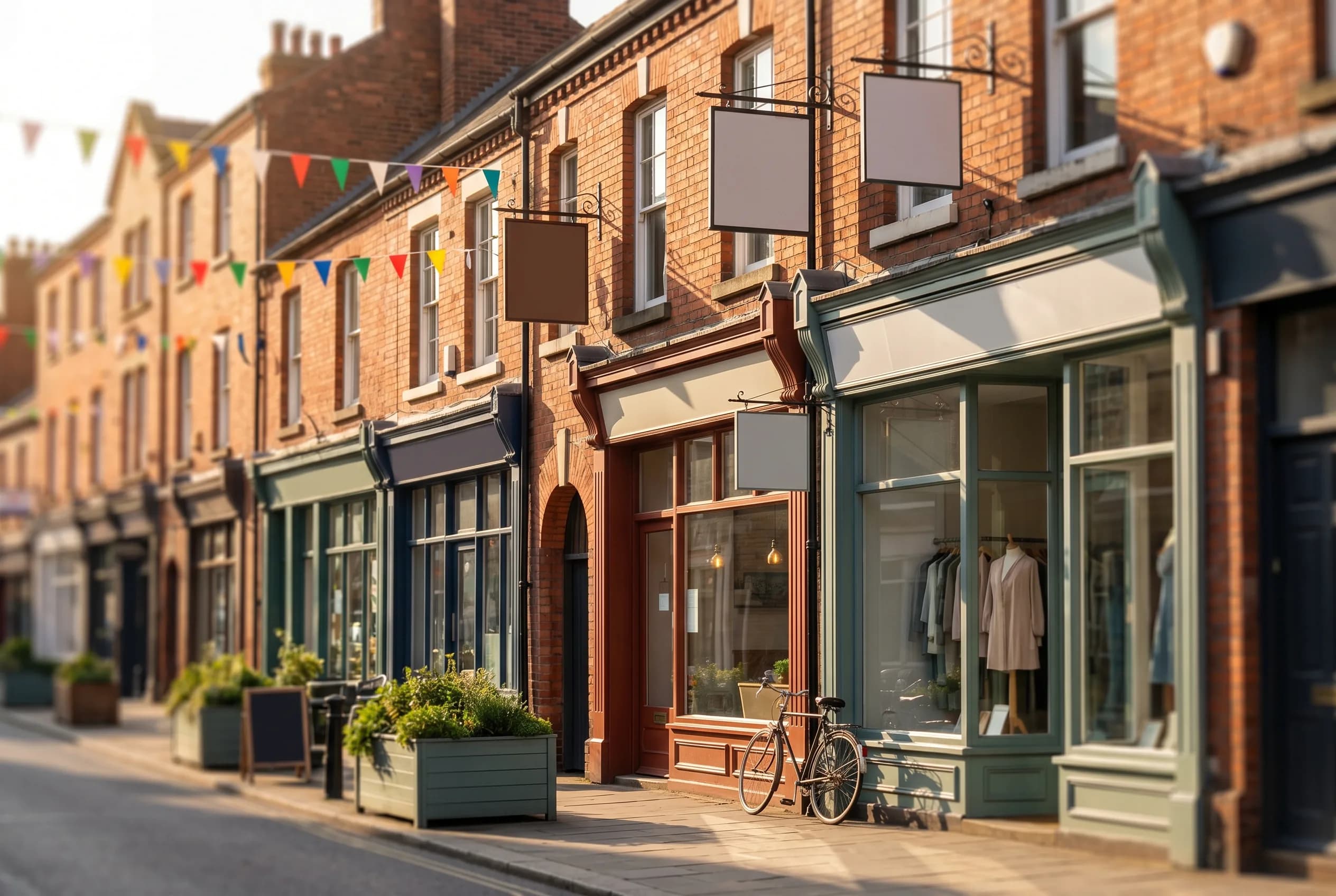 Nottingham independent high street with local businesses found by nearby customers through local SEO